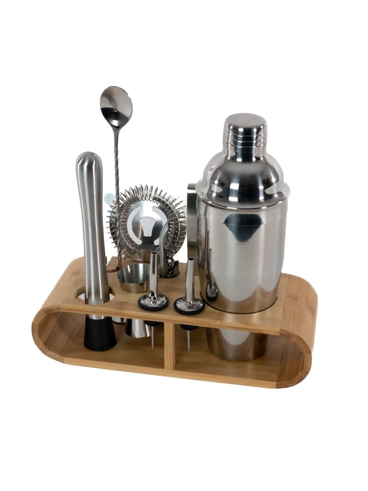 12-teiliges Cocktail-Shaker Set in Silber
