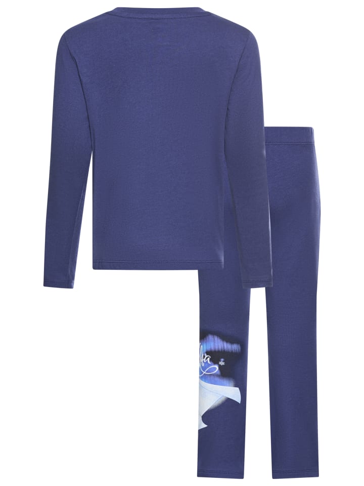 Langarmshirt & Leggings in marine