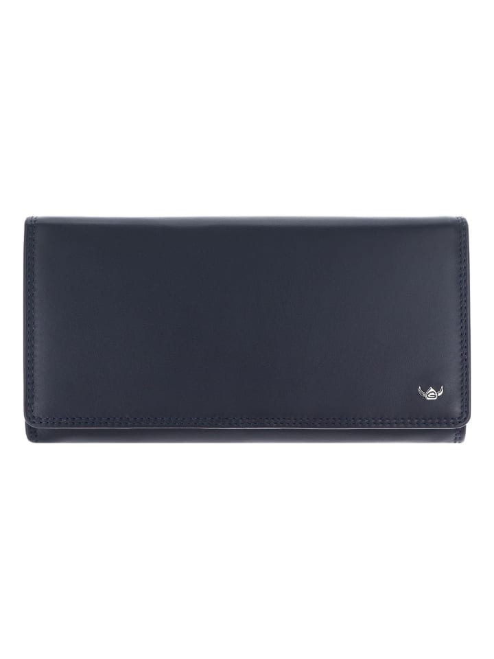 Polo Geldbörse RFID Schutz Leder 19 cm marineblau