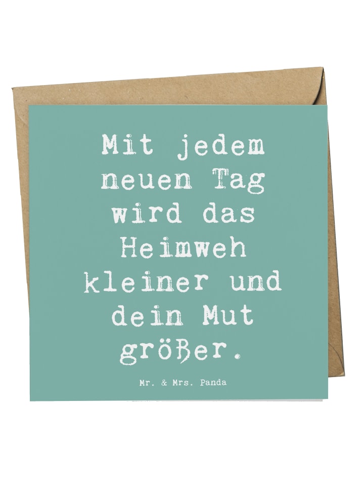 Deluxe Karte Spruch Heimweh überwinden Mut mit ... in Meeresbrise