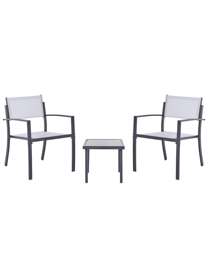 3-tlg Bistro Set TAVOLETO in Grau