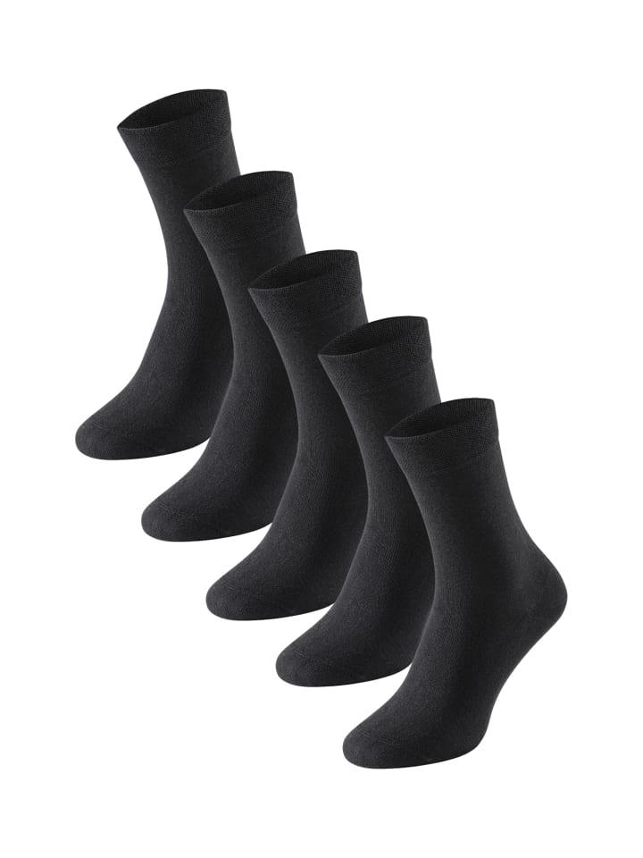 Freizeitsocken 5er-Pack Cotton Fit in Schwarz