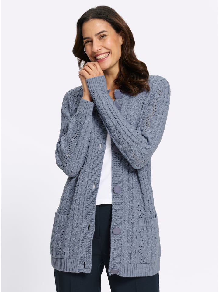 Strickjacke in taubenblau