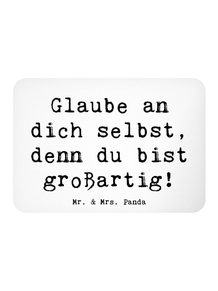 magnet Spruch Selbstvertrauen stärken mit Spruch in Weiß