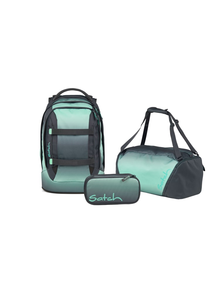 Schulrucksack-Set PACK Gradient Mint 3-teilig in Grau/Mint