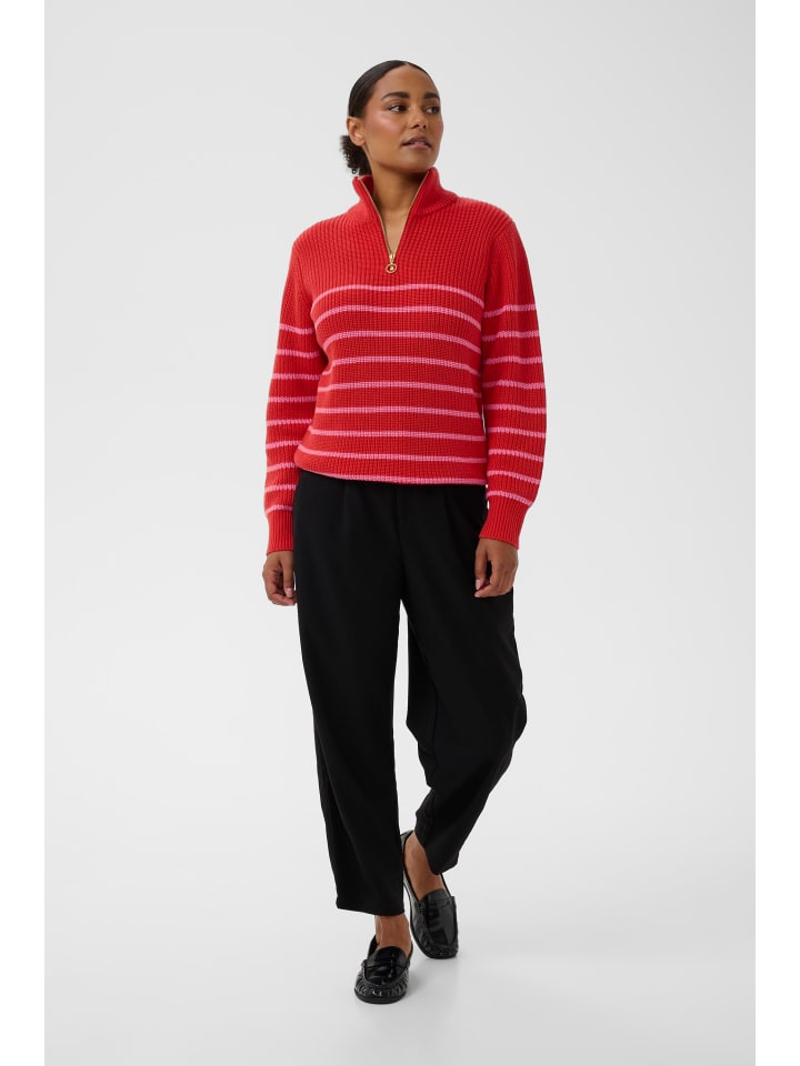 Strickpullover KAlioa Loose fit in True Red/Pink Stripe