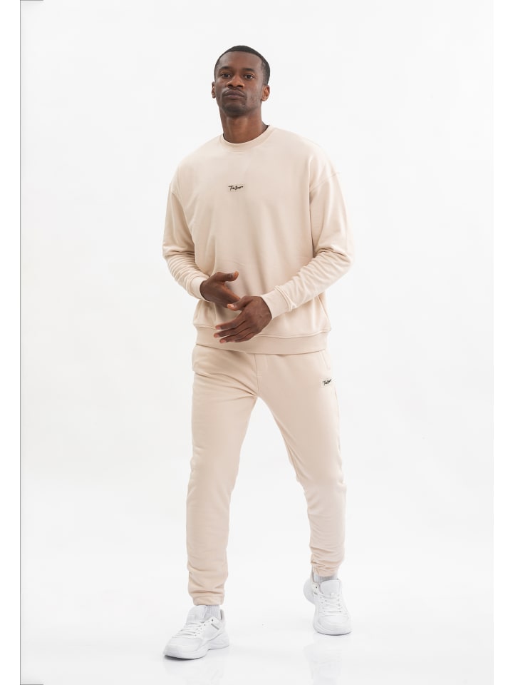 Freizeitanzug MENS OVERSIZE SPORT TRACKSUIT PANT AND SWEATSHIRT in ecru
