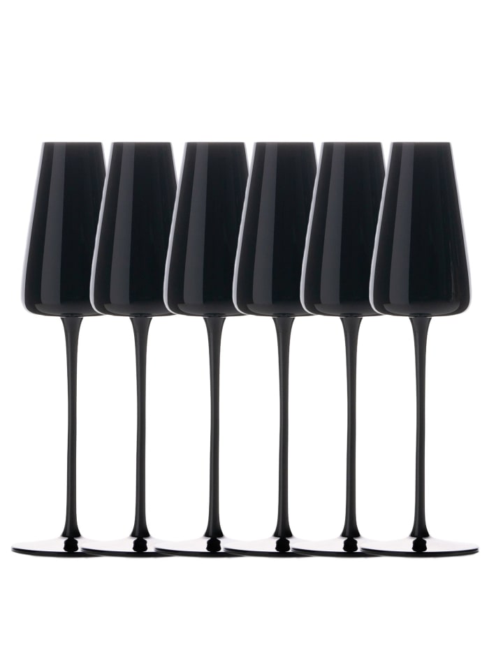Champagner Glas Set 220 ml Sekt Prosecco Gläser in 6x 220 ml Schwarz