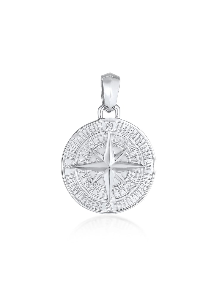 Anhänger 925 Sterling Silber Kompass in Silber