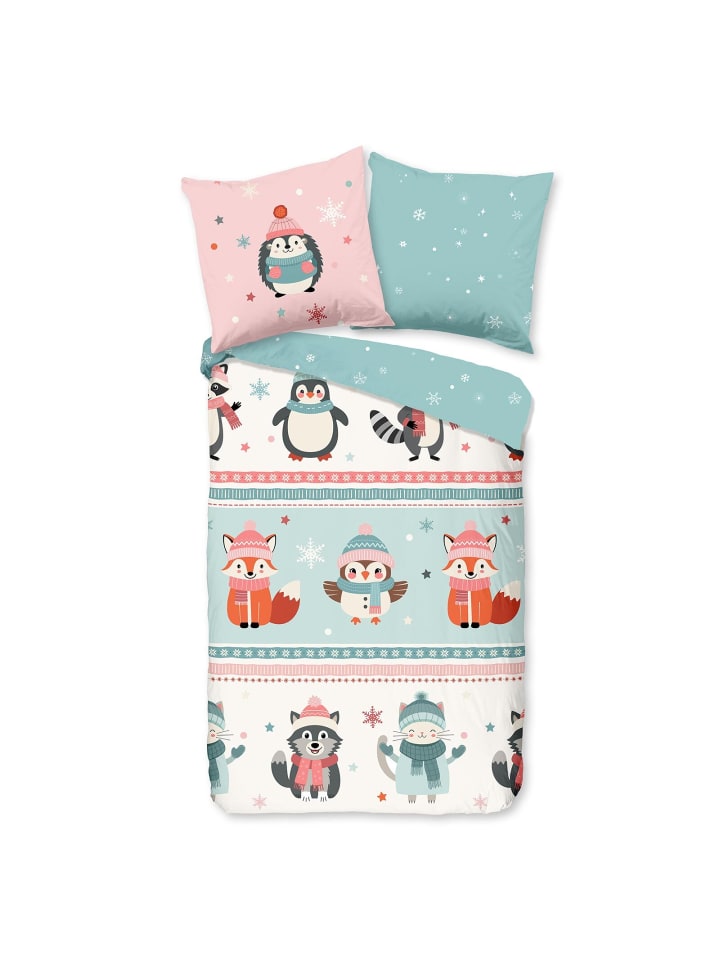 Bettwäsche Winterliche Tierfreunde in multi