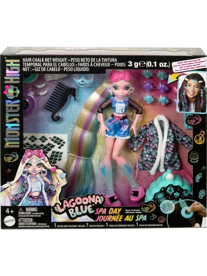 Monster High Puppe Lagoona Blue Spa Day Set Zubehör Haarspangen 4+ HKY69