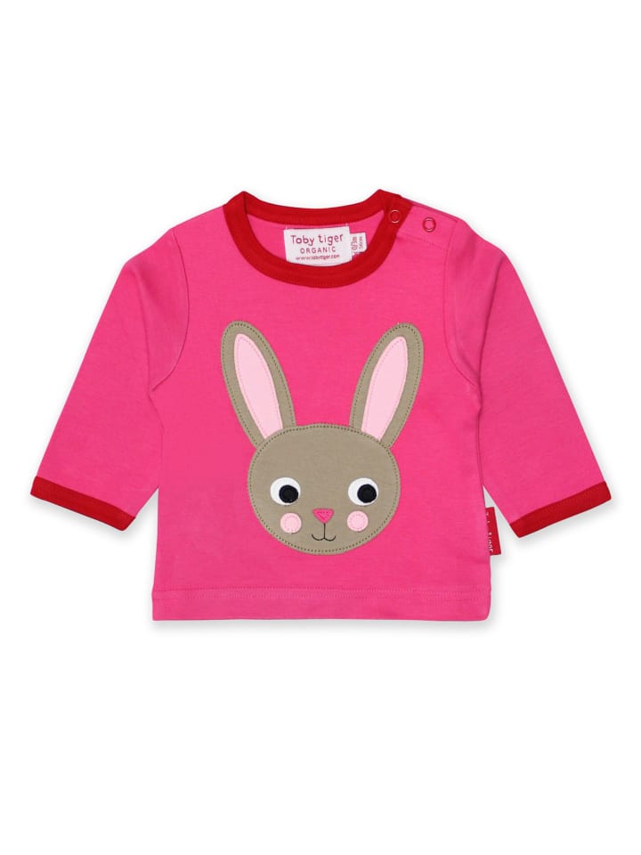 Langarmshirt mit Hasen Applikation in rosa