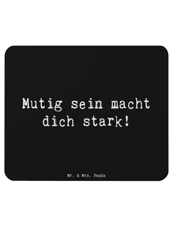 Mauspad Spruch Angst überwinden mit Spruch in Schwarz