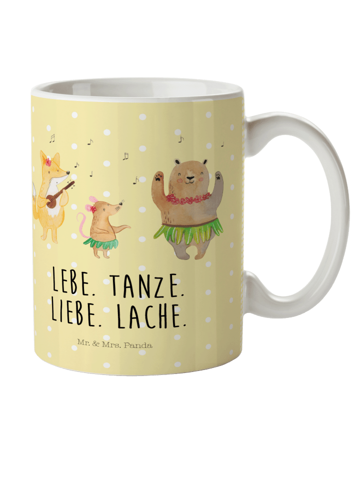 Kinderpott Waldtiere Aloha mit Spruch in Gelb Pastell