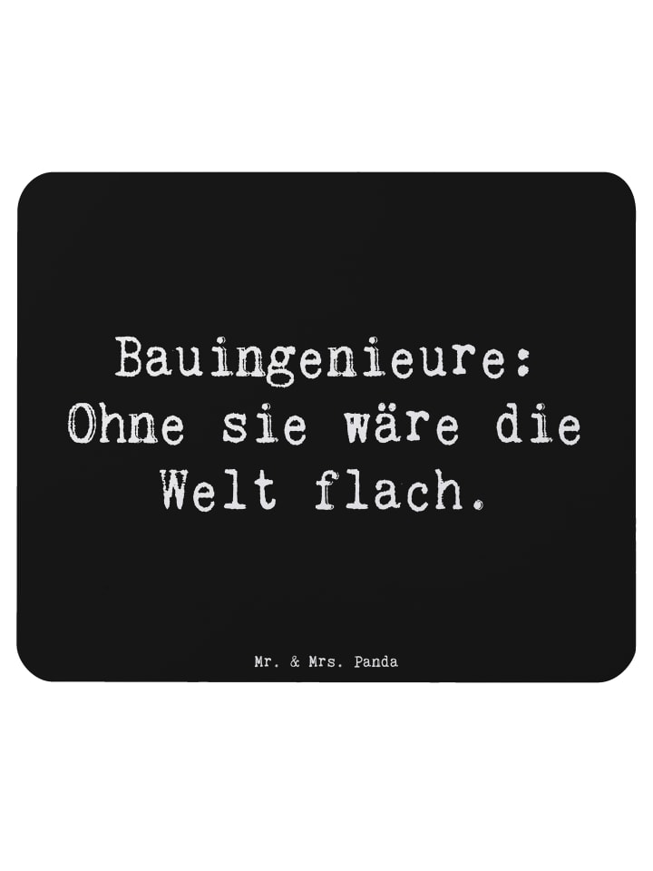 Mouse Pad Spruch Bauingenieur Held mit Spruch in Schwarz