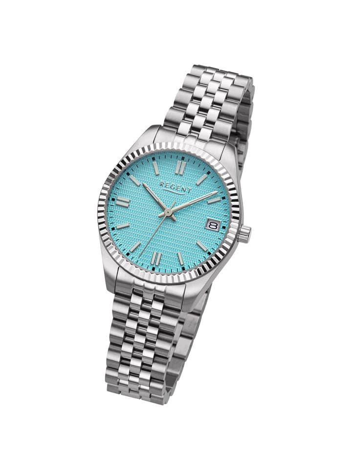 Analog-Armbanduhr Regent Metallarmband silber mittel (ca. 34mm)