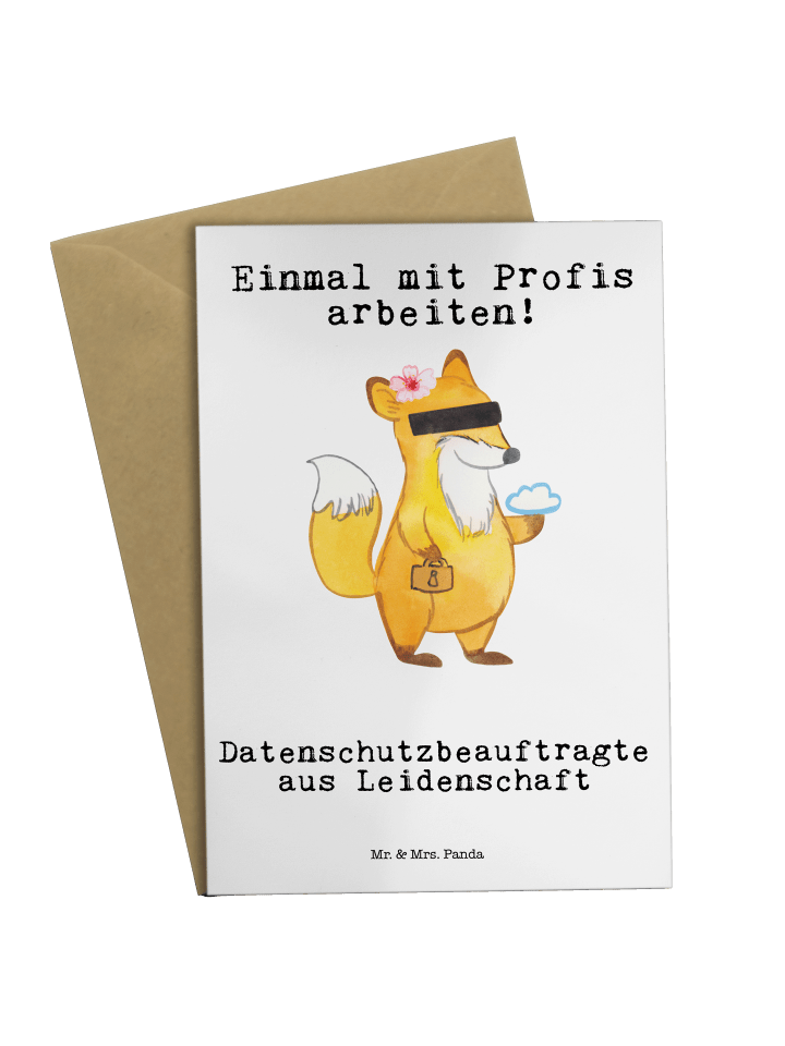 Grußkarte Datenschutzbeauftragte Leidenschaft m... in Weiß