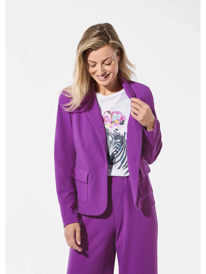 Kurzgröße:  Jersey-Blazer in aubergine