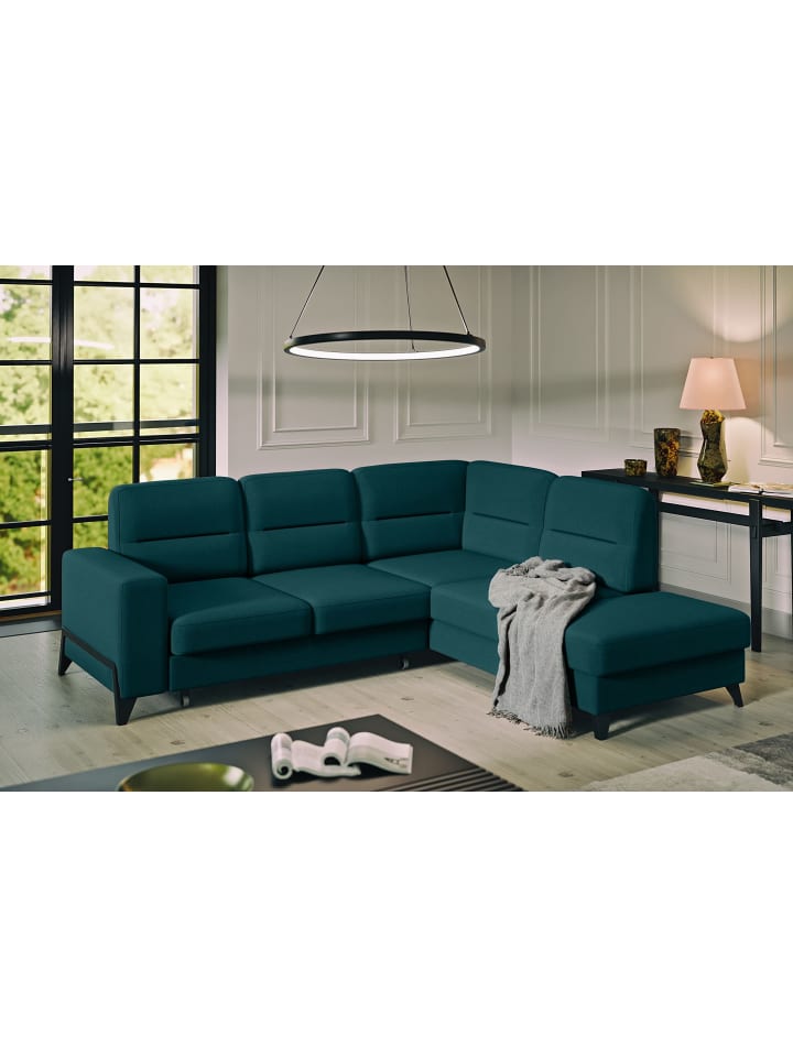 Cassada Recamiere Rechts in Blautanne - (L) 237 x (B) 277 x (H) 100 cm