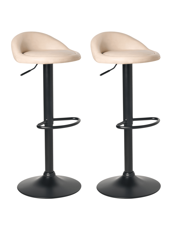 2er-Set Drehhocker MEEDER in Beige/Schwarz