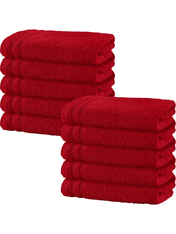 Handtuch 10er-Pack Heidelberg in rot