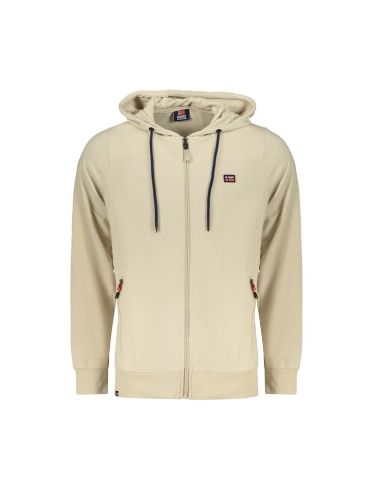 Beige Baumwolle Herren mit Kapuze Sweatshirt