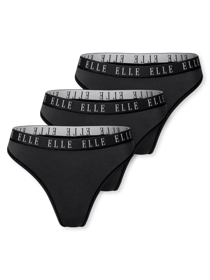 Tanga Thong - ELLE LOGO in Black