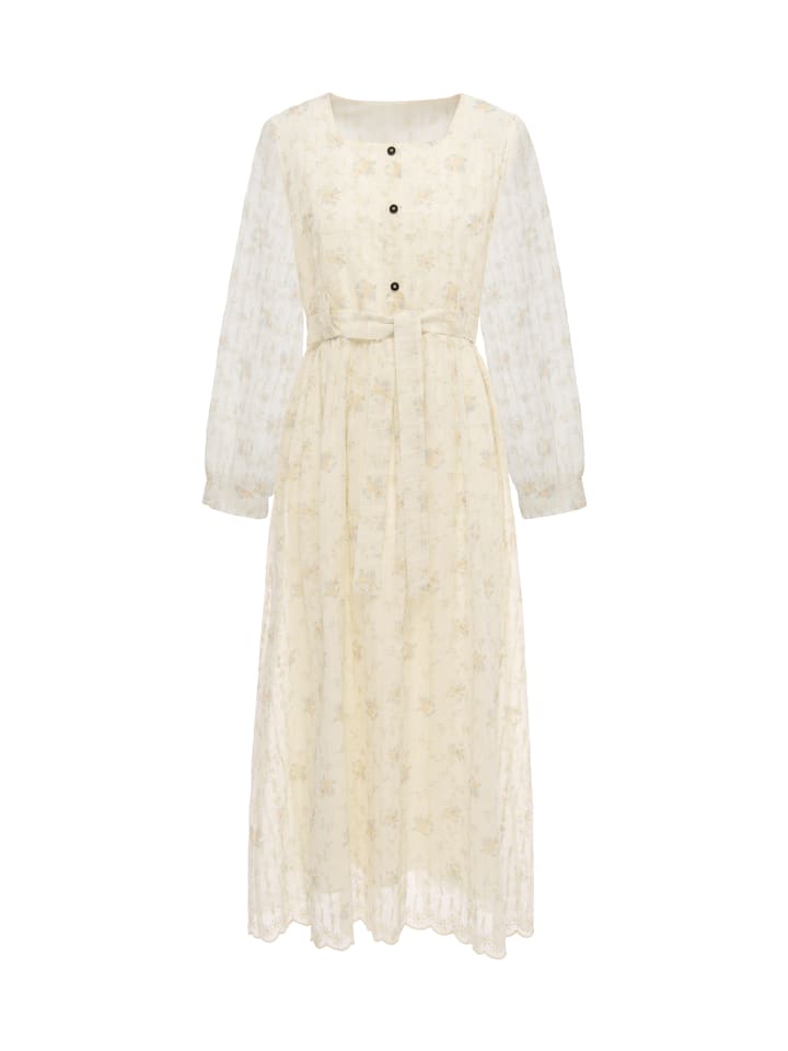 Women Dress in Cream Orange