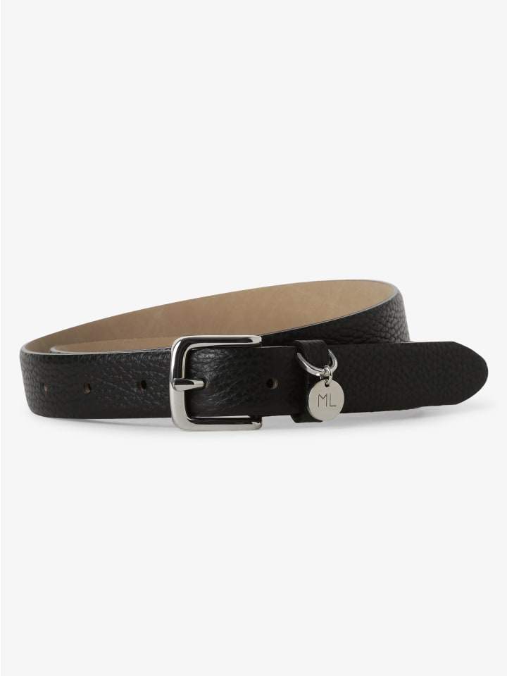 Ledergürtel in schwarz silber - 0002