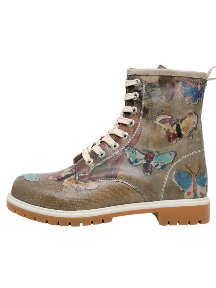 Longe Boots - Still Life Butterflies in Braun