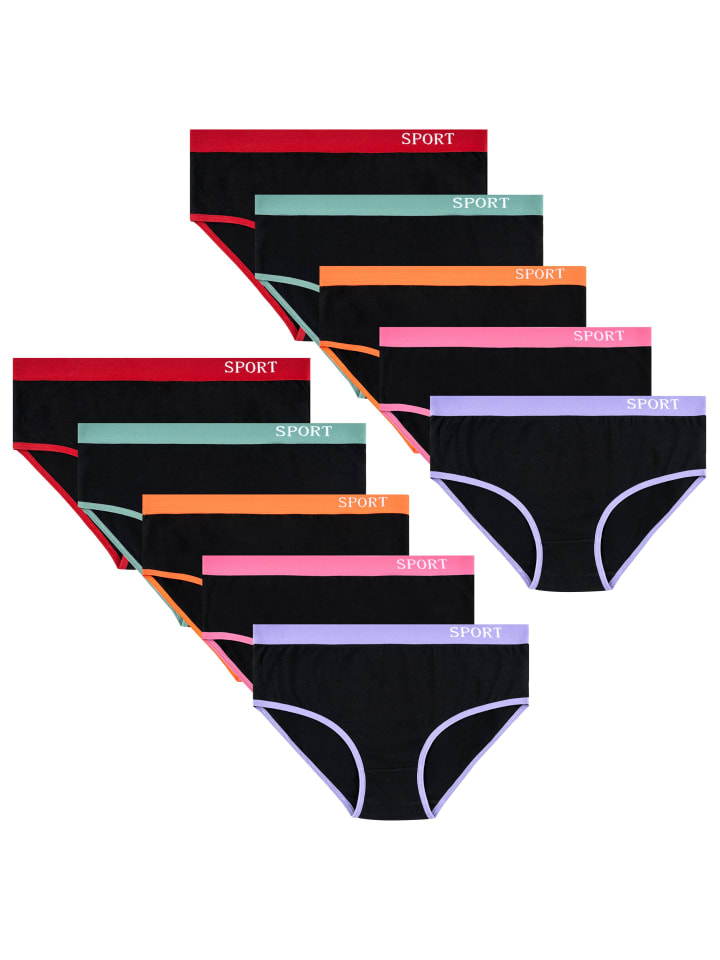 10er Set Slips - Sport - Bunt 152-158