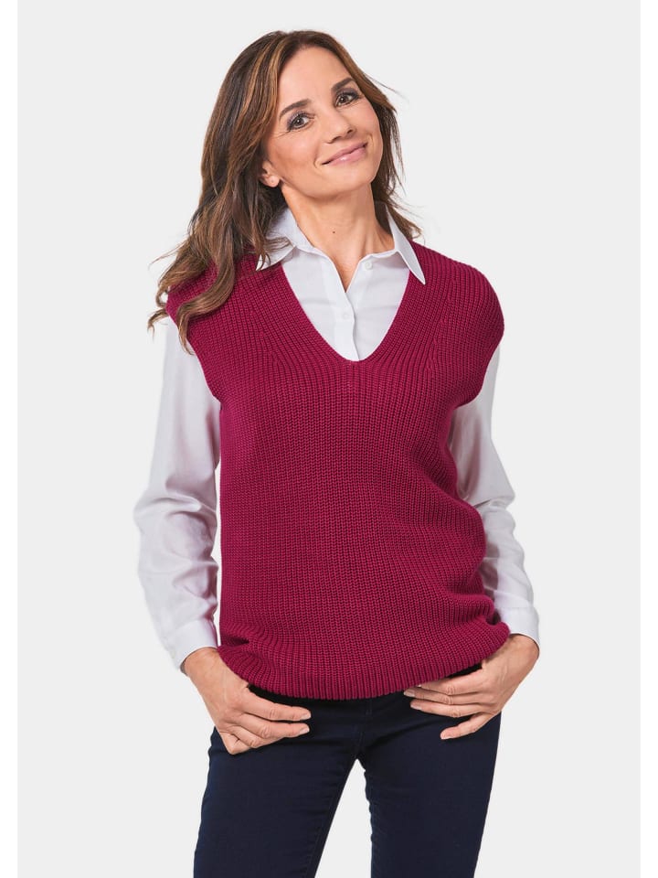 Kurzgröße: Modischer Pullunder in merlot