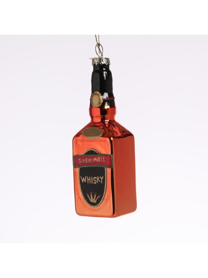 Weihnachtsbaumschmuck WHISKY Flasche Glas mundgeblasen H: 12cm in braun