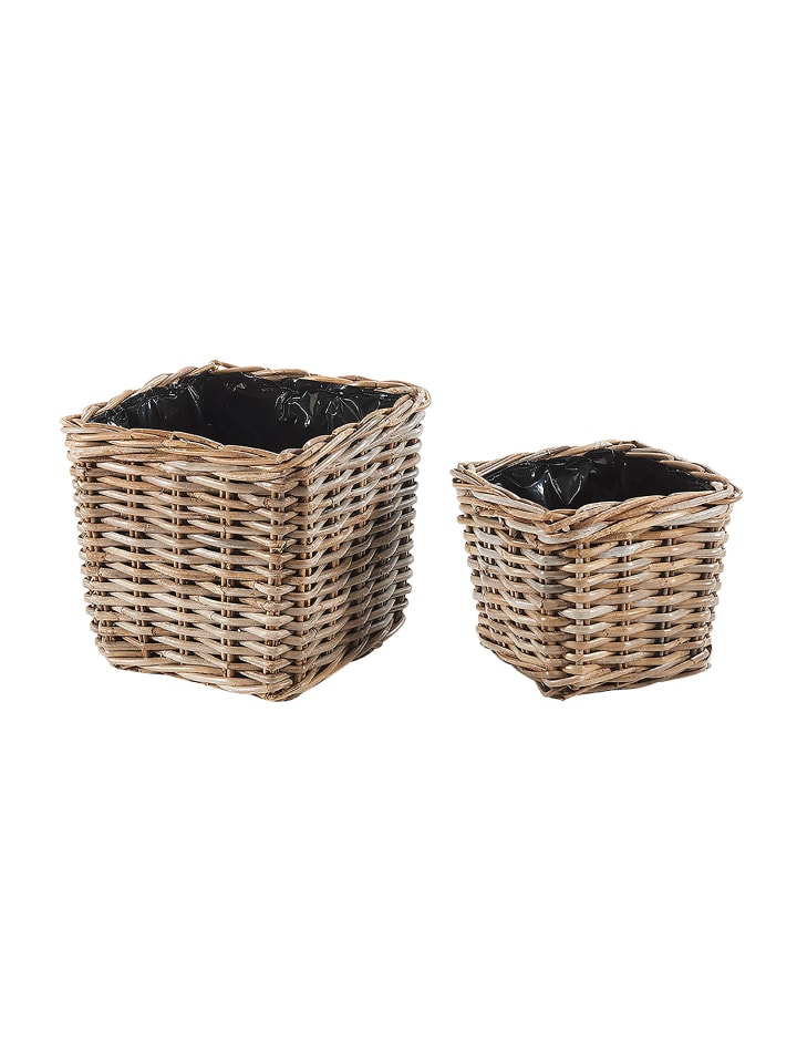 2tlg. Set Blumentopf GREYPLANTS2 in Grau