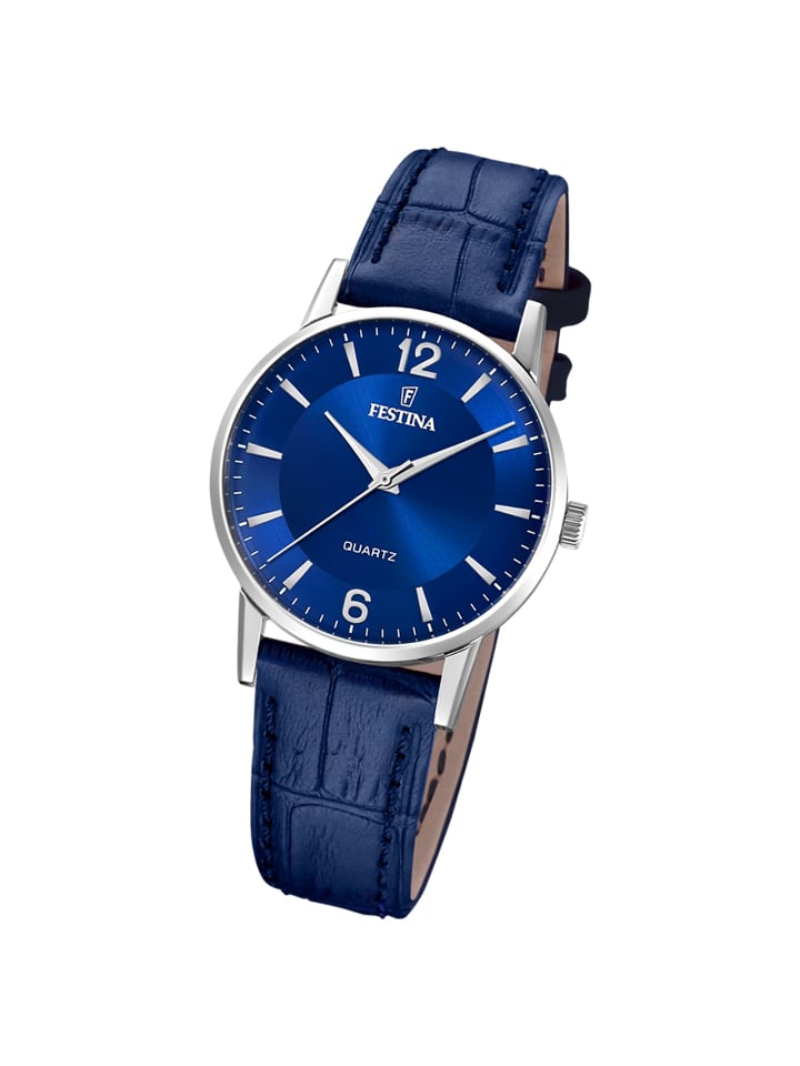 Analog-Armbanduhr Festina Klassik blau klein (ca. 29mm)