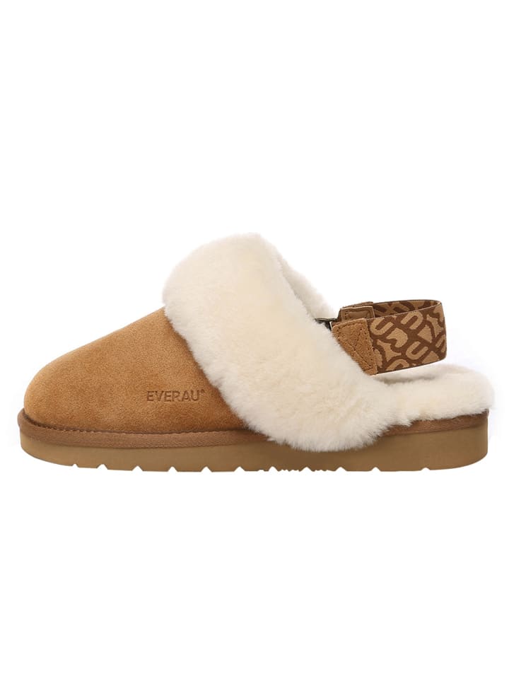 Abnehmbare Riemen Slingback Hausschuhe Pelican in Kastanie