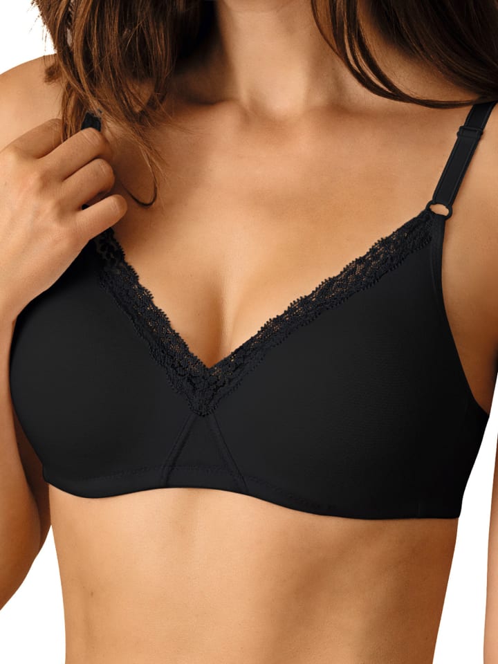 Bügelloser BH Soft Cup mit Spitze in Schwarz