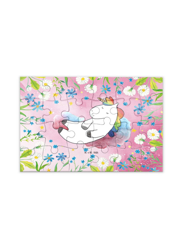 Puzzle Einhorn Wolke 7 ohne Spruch in Rot Pastell