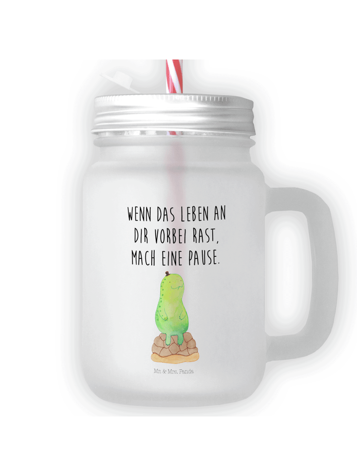 Blümchentailglas Schildkröte Pause mit Spruch in Transparent