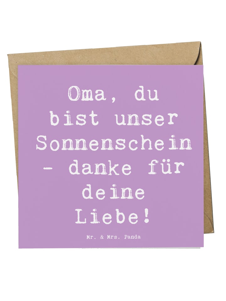 Grußkarte Spruch Oma Sonnenschein mit Spruch in Lavendeltraum