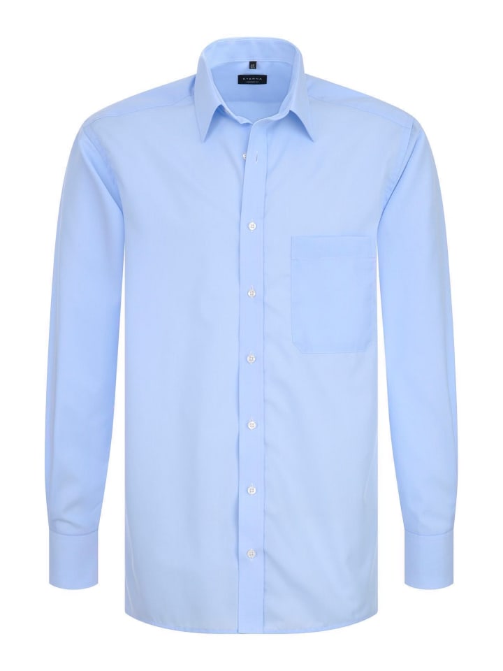 Langarm Hemd Comfort-Fit Popeline in Blau