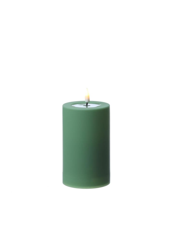 LED Kerze Mia Kunststoff für Innen/Außen flackernd H: 12,5cm D: 7,5cm in grün