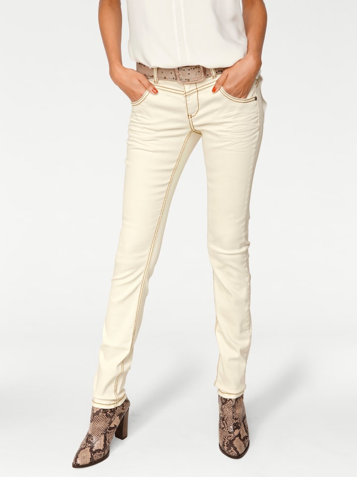 Skinny-Jeans in ecru
