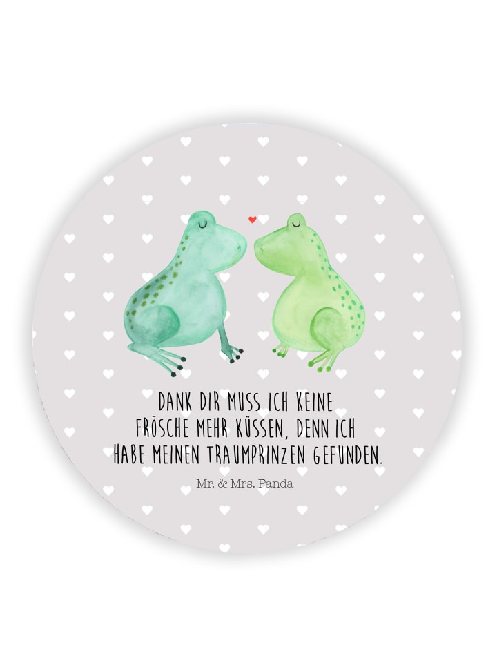 Magnet Frosch Liebe mit Spruch in Grau Pastell