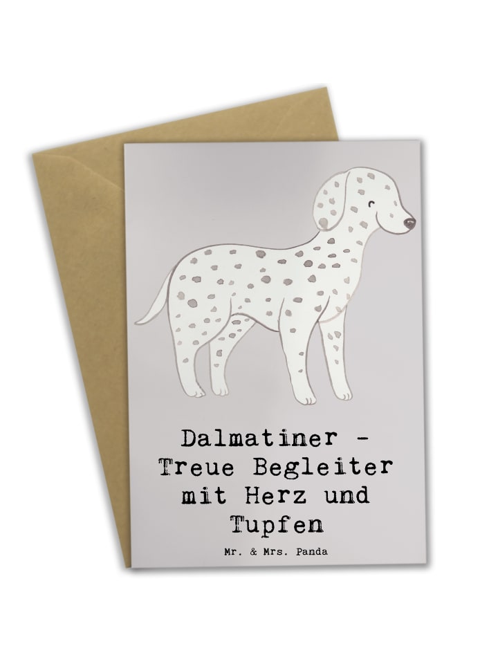 Klappkarte Dalmatiner Herz mit Spruch in Grau Pastell