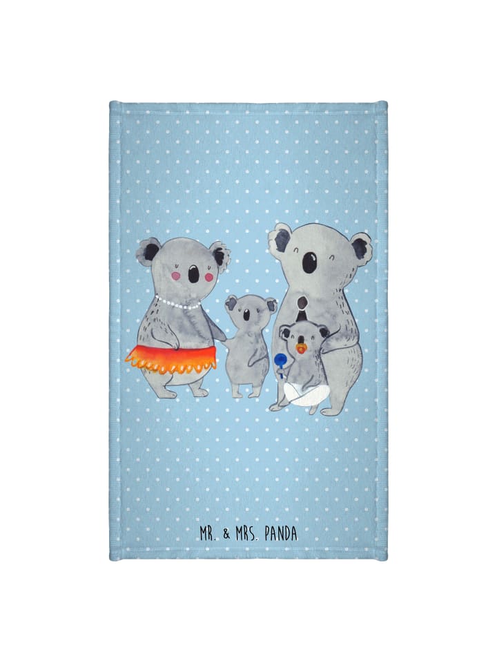 Handtuch Koala Familie ohne Spruch in Blau Pastell