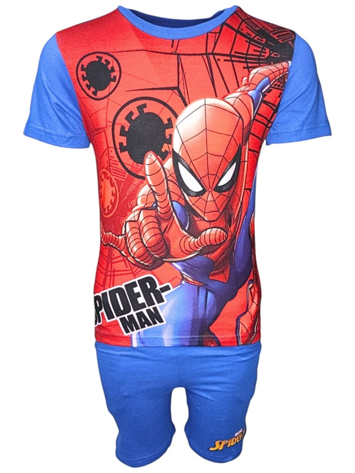 Schlafanzug Shorty Spider-Man in Blau