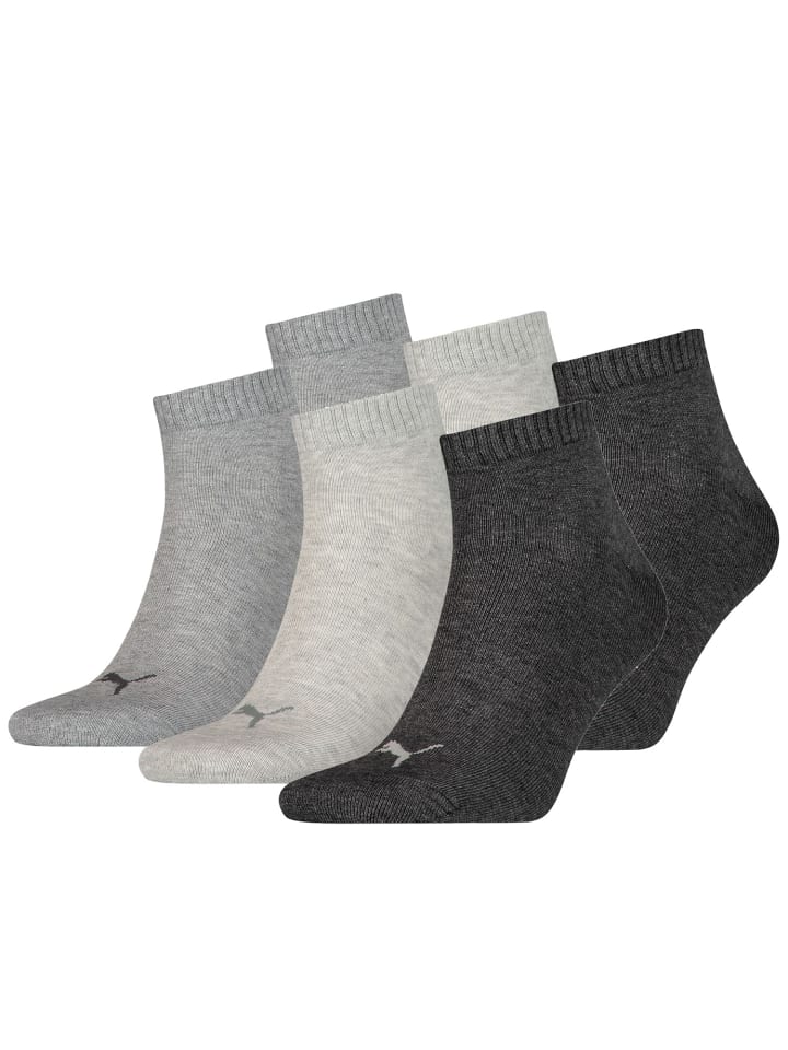 Socken PUMA UNISEX QUARTER PLAIN 3P in 800 - anthraci/l mel grey/m me
