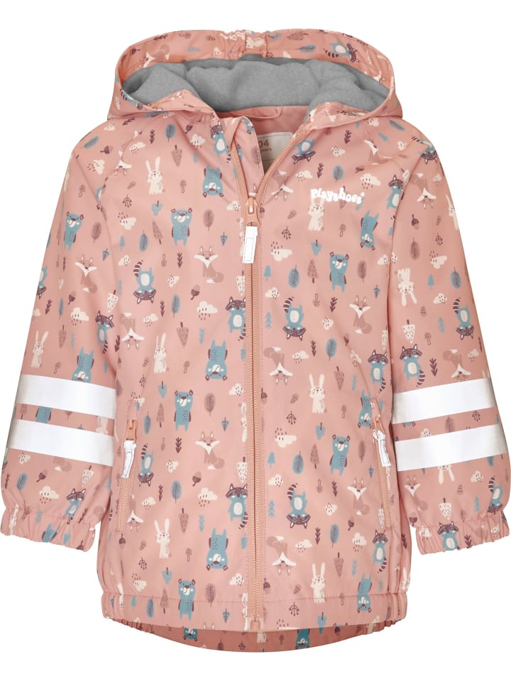 Outdoor-Jacke Waldtiere Fleece-Futter in rosa