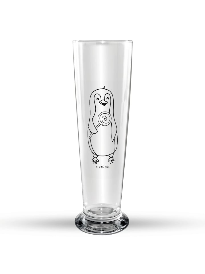 Bierglas Pinguin Lolli ohne Spruch in Transparent